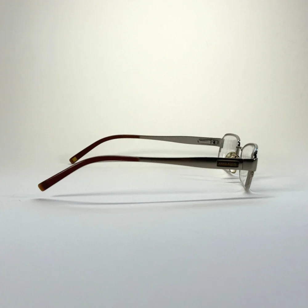 ANNE KLEIN New York AK 9099 532 Eyeglasses Frame Only 50-18-130 Half Rim Silver